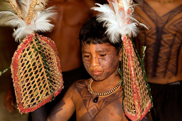 Indio boy preparing for the 'bullet ants dance'