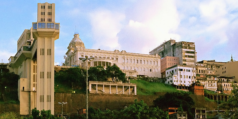 The Lacerda Elevator up to Salvador's upper town and the Rio Branco Palace
