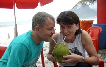 Anita and Joe Arminger at Ipanema beach