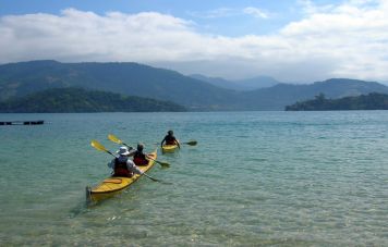 Kayaking through crystal clear waters