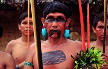 Yanomami with war paint